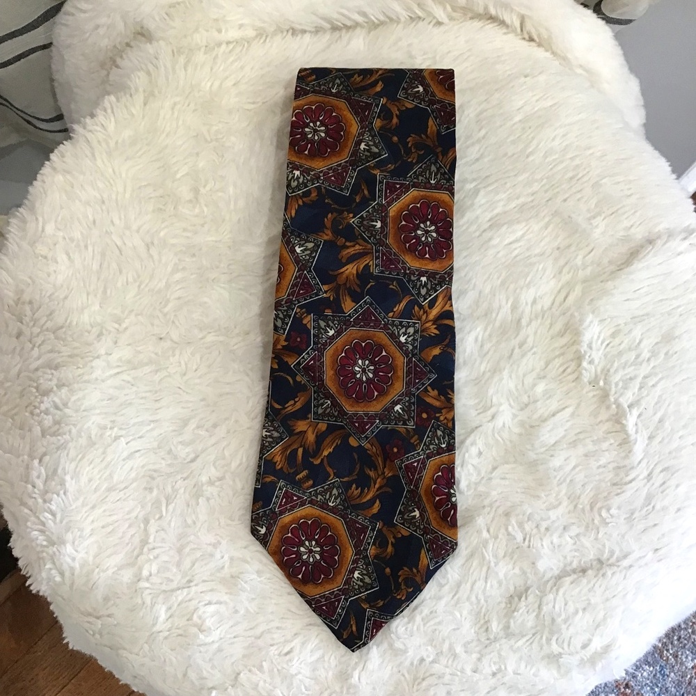 VTG Collections by Matthew Cody Men Tie Silk Abstract Multicolor